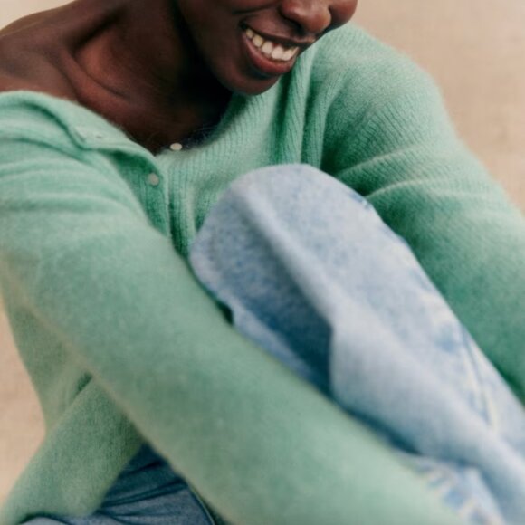 Sézane RARE NWT Gaspard Cardigan in Sea Green Size S - Picture 3 of 6